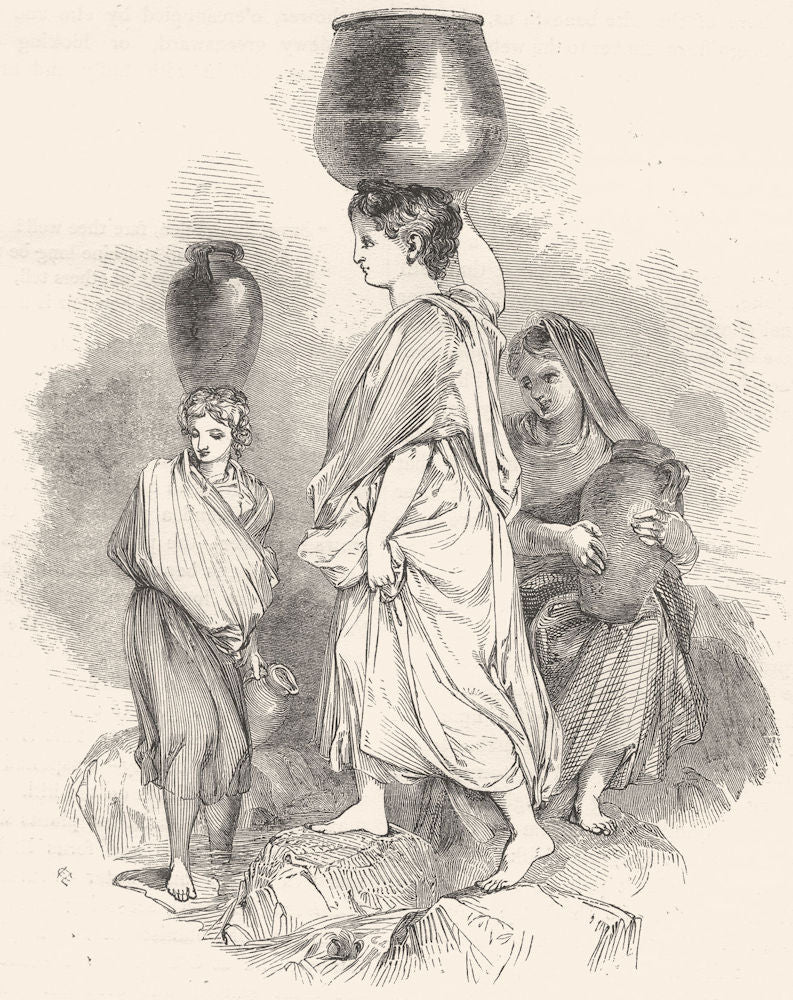 IRELAND. The Lakes of Killarney. Water-Carriers 1850 old antique print picture